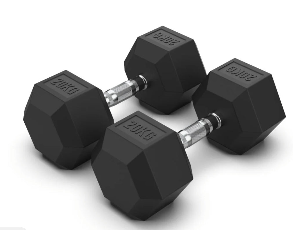 20  kg Hex Rubber Dumbell Pair