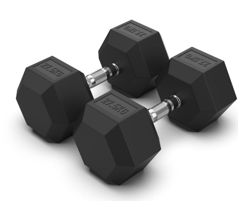 27.5 kg Hex Rubber Dumbell Pair