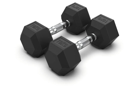 10  Kg Hex Rubber  Dumbell Pair