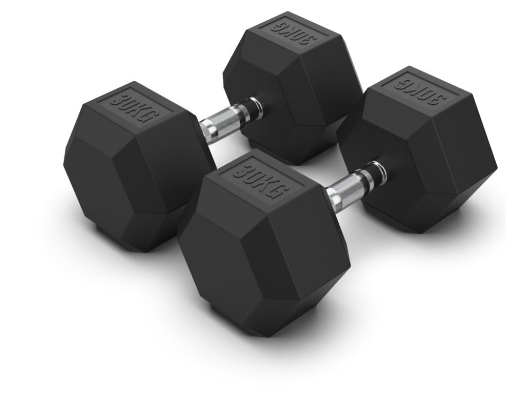 30 kg Hex Rubber Dumbell Pair