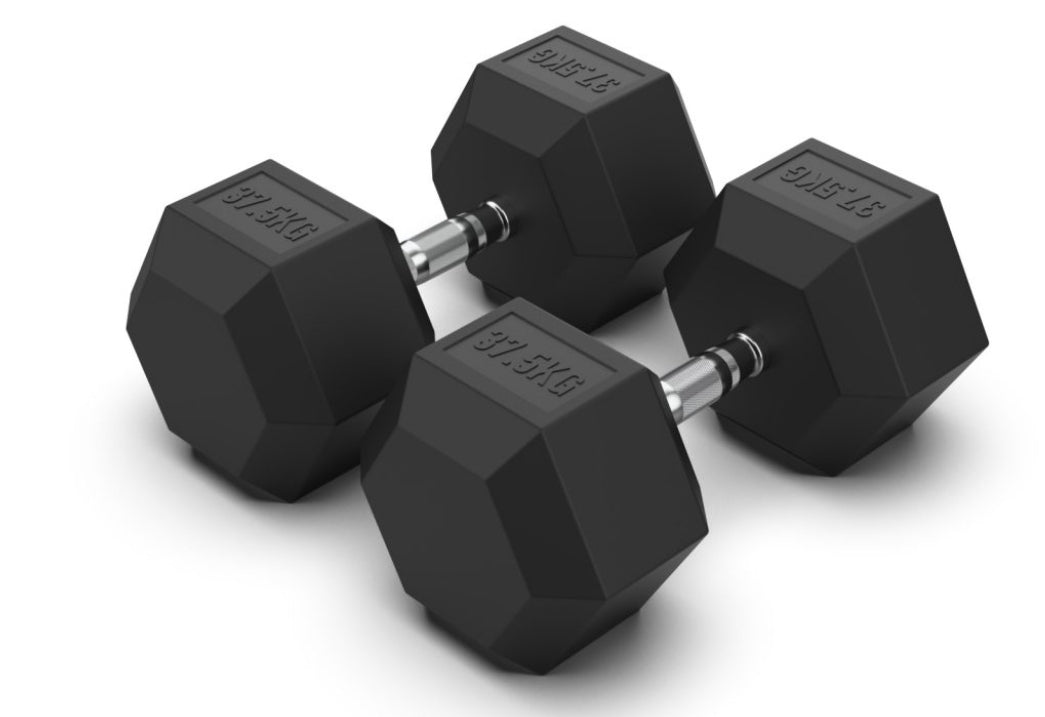 37.5 kg Hex Rubber Dumbell Pair