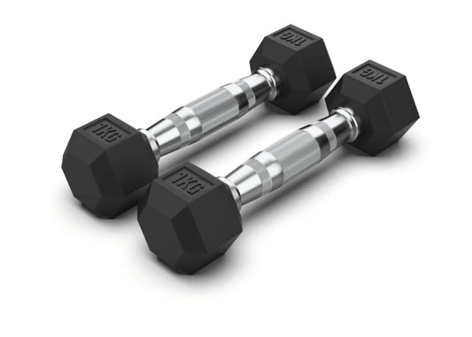 1 Kg Hex Rubber  Dumbell Pair